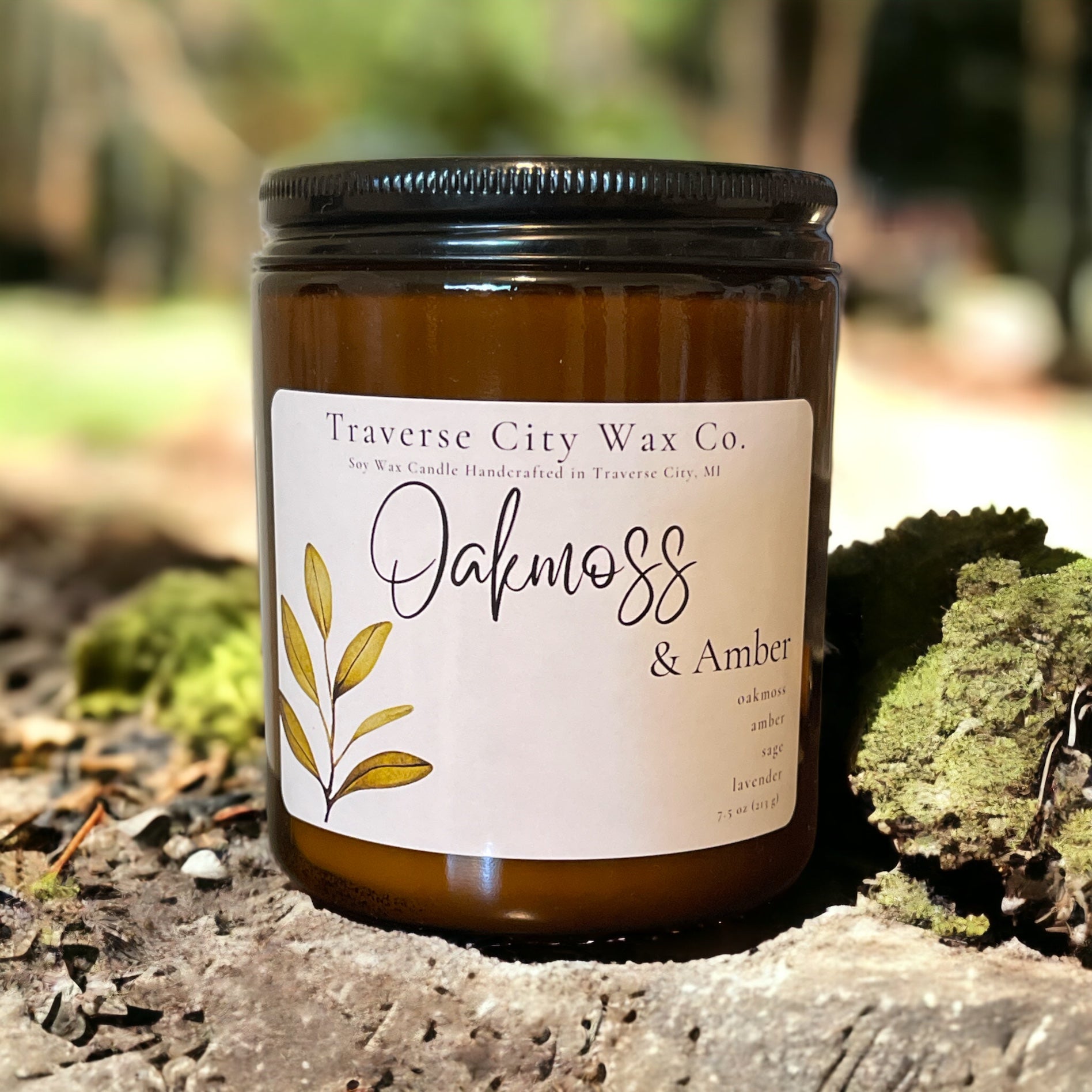 SALE 25 OFF OAKMOSS & AMBER JAR CANDLE Traverse City Wax Co.