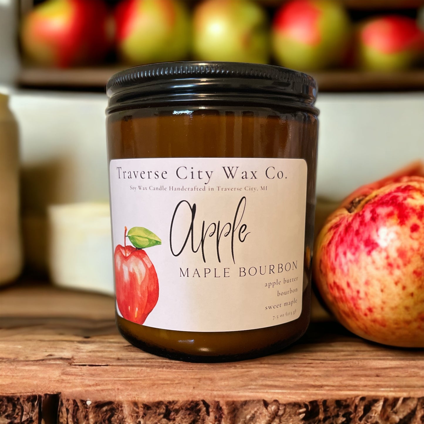 APPLE MAPLE BOURBON JAR CANDLE