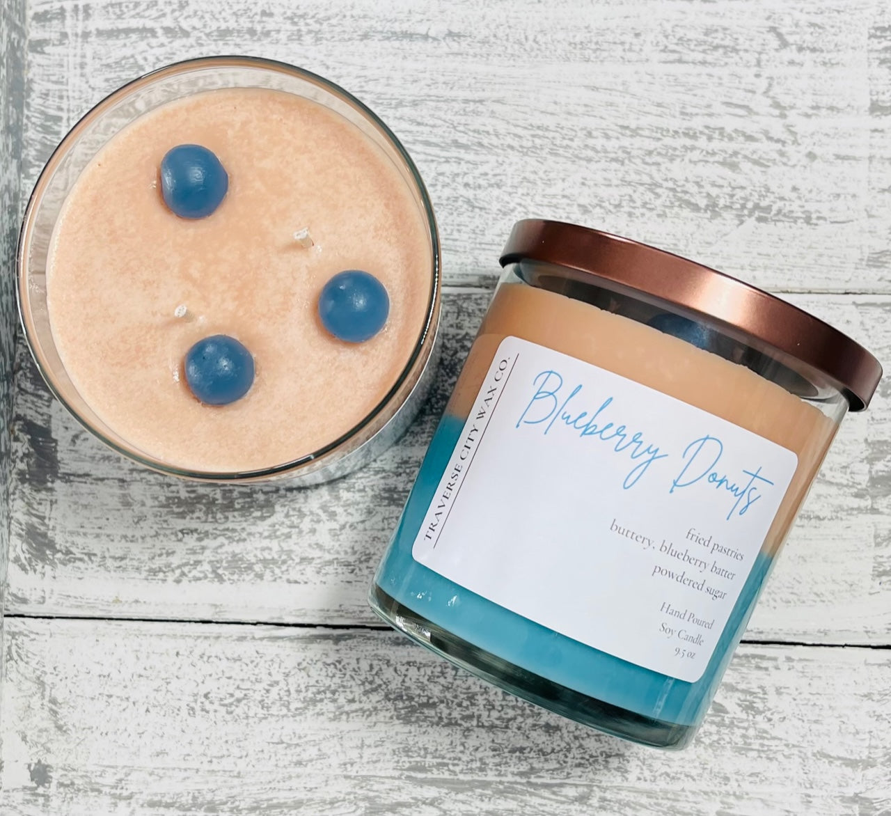 SALE 25% OFF BLUEBERRY DONUTS 2 WICK SOY CANDLE