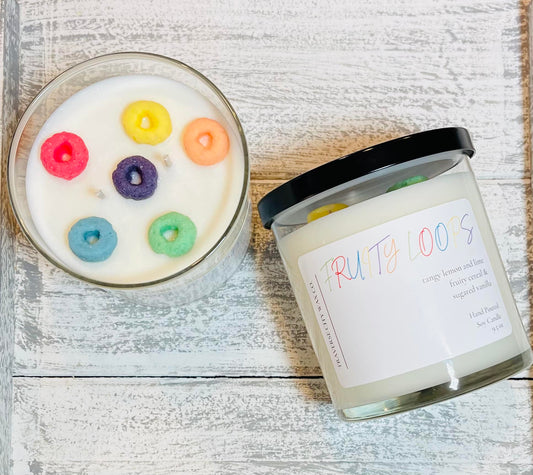 SALE 25% OFF FRUITY LOOPS 2 WICK SOY CANDLE